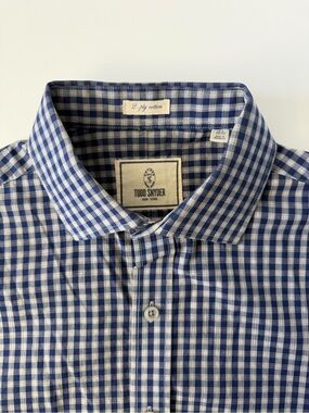 Todd Snyder NYC New York 2 Ply Button Casual Dress Shirt Gingham Check 16.5 XL